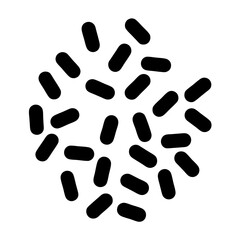 Black bean pattern on a white background forming a circular shape
