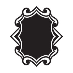 vector silhouette of a frame with twist accent stencil icon