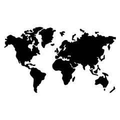 Stylized world map illustration on a white background in a simple style