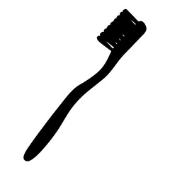 Black silhouette of a toothbrush representing oral hygiene and dental care