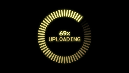 Circular Download Progress Bar Illustration on Dark Background