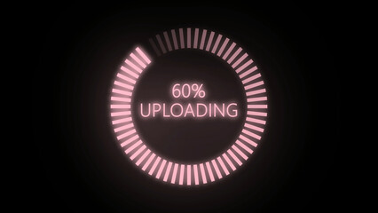 Fototapeta premium Circular Download Progress Bar Illustration on Dark Background