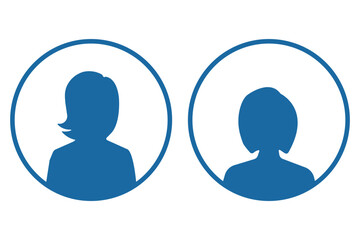 Silhouette avatar profile picture icon set, Profile icon. Avatar icons set. Male and female head silhouettes. Vector eps 10