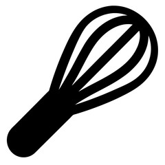 Simple black whisk for baking and cooking related material illustration vector