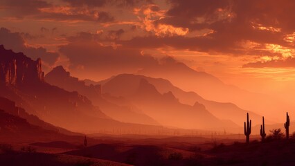 Desert Trail Illuminated by Sunset