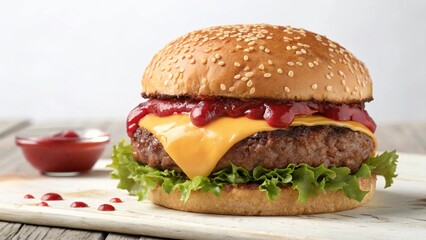 hamburger with french fries