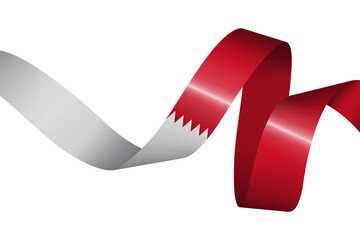 Set of flag ribbon with colors of Bahrain for independence day celebration decoration
