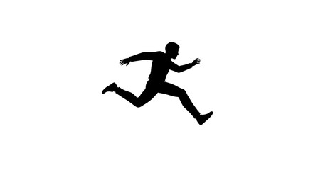 Obraz premium Silhouette of a person falling forward after tripping, on a white background.