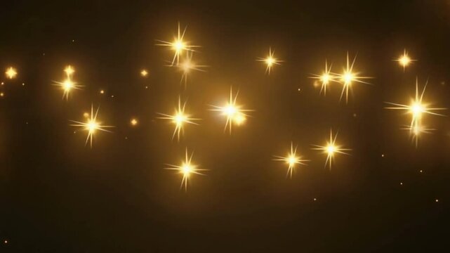 Silver and Gold Movement of Stars Background VJ Loop