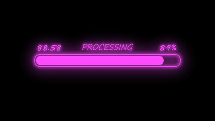 Progress loading bar  download illustration with black background.