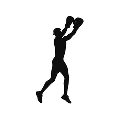 Dynamic Silhouette of a Basketball Player Jumping to Shoot the Ball. High-Quality Sports Vector Illustration for Competitive Athletic-Themed Designs