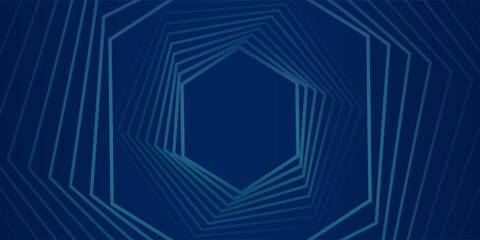 Hexagon geometric blue neon lights technology Hi-tech dark background. Abstract graphic digital future science concept design
