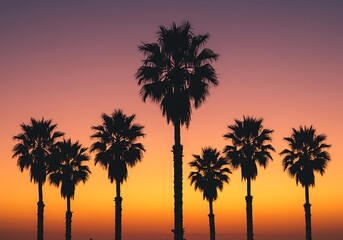 Sunset Silhouette Serenade AI Generated