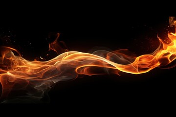 Fototapeta premium Photo fire in curve tail burning flame illuminated.