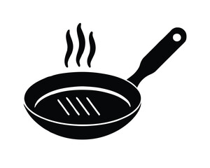 Empty pan with steam, cooking icon