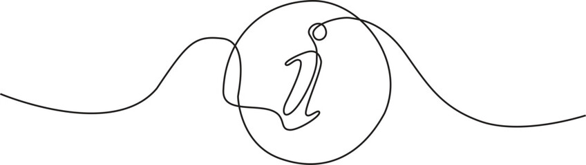 Information symbol. One line drawing vector illustration. editable stroke.