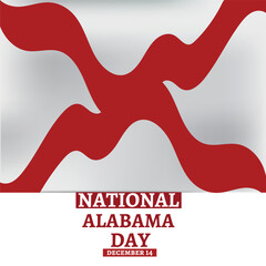 Alabama Day typography poster. Holiday celebration on December 14. Vector template