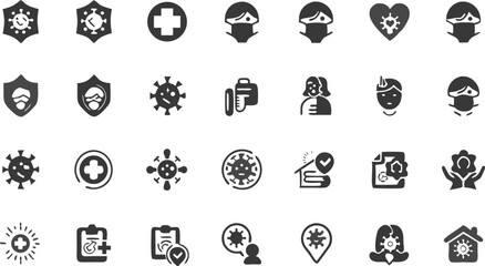 social medicine line editable icons set  vector il (1).eps