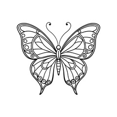 butterfly line art icon silhouette vector
