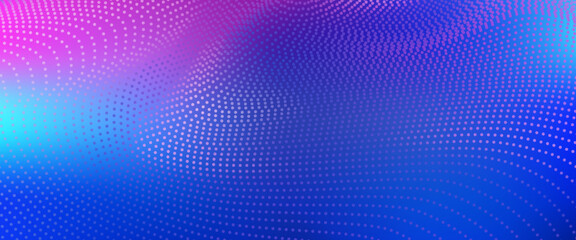 Obraz premium Abstract digital waving 3d particle technology background design. Futuristic moving dots particles, hi-tech and big data visualization for brochures, flyers, magazine, business card, banner.