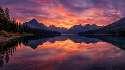 Naklejka premium Sunset Radiance in Remote Wilderness