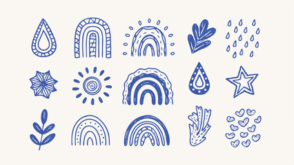 Hand drawn abstract doodles and design elements perfect for journals planners cards and scrapbooking projects