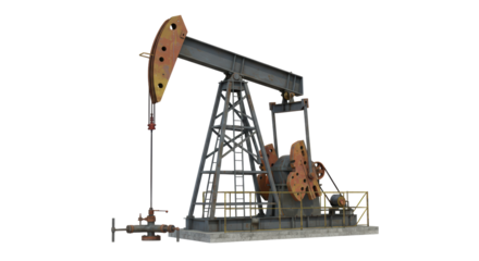 Isolated Oil Derrick Pump Jack