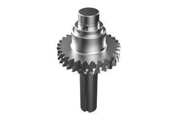 Silver Helical Gear on Transparent Background: High-Resolution PNG for Engineering & Design. Power Transmission Component. Isolated Mechanical Part for Technical Illustration & CAD