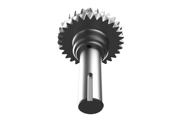 Silver Helical Gear on Transparent Background: High-Resolution PNG for Engineering & Design. Power Transmission Component. Isolated Mechanical Part for Technical Illustration & CAD