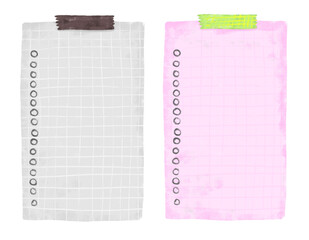 Set cute colorful gray pink bullets memo notepad sticky notes to do list post it crayon watercolour kids doodle illustration pastel color digital planner journal sticker reminder message clipart