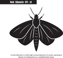 Black Moth Silhouette – High-Contrast Minimalist Design