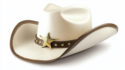 Sheriff Hat Featuring a Prominent Star Prop