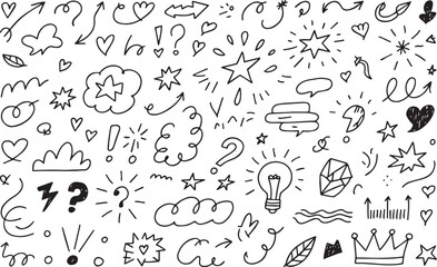 Obraz premium Hand Drawn Doodle Graphic Elements Collection