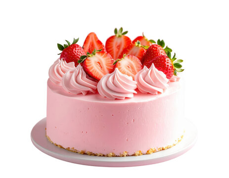 Realistic birthday cakes with various toppings, cute decorations and colorful themes on transparent or easy-to-remove backgrounds for kids celebration, baby party, cake shop marketing and greeting car