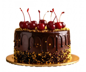 Realistic birthday cakes with various toppings, cute decorations and colorful themes on transparent or easy-to-remove backgrounds for kids celebration, baby party, cake shop marketing and greeting car