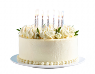 Realistic birthday cakes with various toppings, cute decorations and colorful themes on transparent or easy-to-remove backgrounds for kids celebration, baby party, cake shop marketing and greeting car