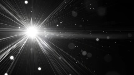 Obraz premium Vibrant Sun Flare with Bokeh Effect on Dark Background