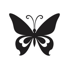 butterfly isolated on white vector silhouette