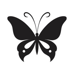butterfly isolated on white vector silhouette