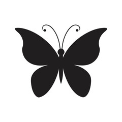 butterfly isolated on white vector silhouette
