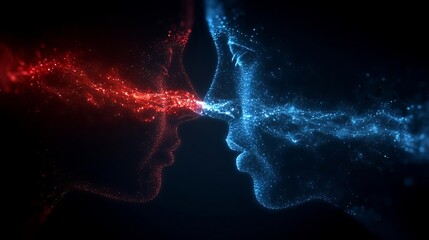 Abstract representation of emotional connection. Industrial IoT and Cloud AI