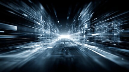 Futuristic digital light motion blur effect. Industrial IoT and Cloud AI