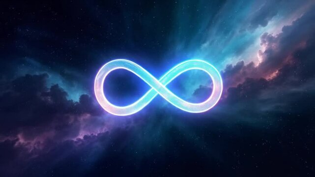 A glowing infinity symbol loops endlessly, representing limitless possibilities, eternal connections, and boundless potential ahead.
