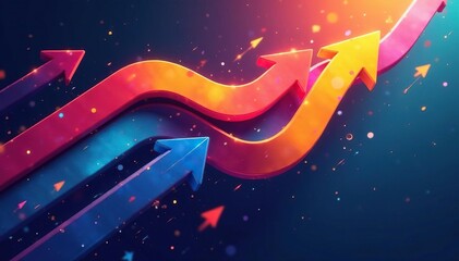 Abstract colorful arrows forming a dynamic composition , design, vector