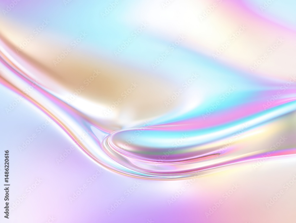 Poster abstract fluid background with soft pastel colors showcasing smooth curves and light reflections for