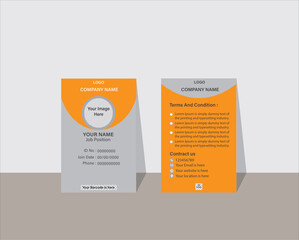 Print, ID card, Vector template for Print, Professional ID card, Identity Card, Creative Design, Customizable design for Print or digital use, Adobe Illustrator Vector file high-quality for Branding. 