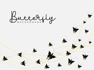 Beautiful Flock of Flying Butterflies Background