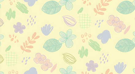 Pastel Floral Pattern Seamless Design Background for Print and Web Projects