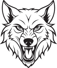 Fierce wolf headline drawing perfect for powerful wildlife visuals, branding, and forest predator concepts.