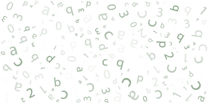 Black letter pattern on white background. Vector illustration for education design. Seamless pattern letters random flying. Alphabet book concept for grammar school. Letter wallpaper